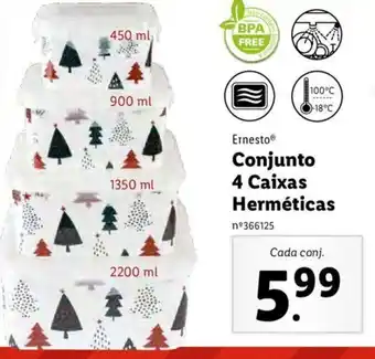 Lidl Ernesto Conjunto 4 Caixas Herméticas promoção