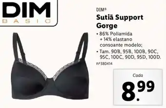 Lidl DIM Sutiã Support Gorge 90B, 95B, 100B, 90C, 95C, 100C, 90D, 95D, 100D promoção