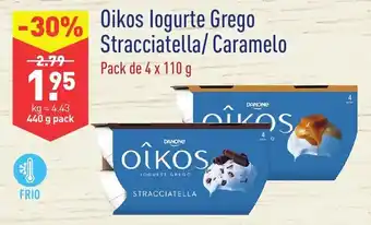 ALDI Oîkos Iogurte Grego Stracciatella/Caramelo 4x110g promoção