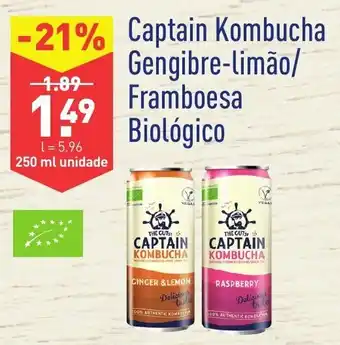 ALDI Captain Kombucha Gengibre-limão/Framboesa Biológico 250ml promoção