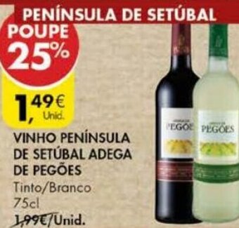 Pingo Doce Vinho Península de Setúbal Adega de Pegões 75cl promoção