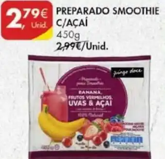 Pingo Doce Preparado Smoothie C/Açaí 450g promoção