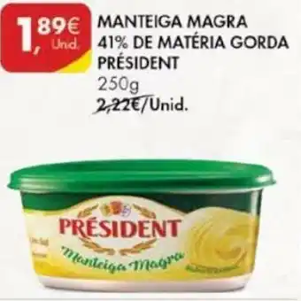 Pingo Doce Manteigo Magra 41% de Matéria Gorda Président 250g promoção