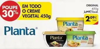Pingo Doce Planta Creme Vegetal Original 450g promoção