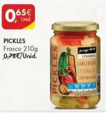 Pingo Doce Pickles Frasco 210g promoção
