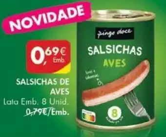 Pingo Doce Salsichas de Aves 8 Unid promoção