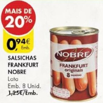 Pingo Doce Salsichas Frankfurt Nobre 8 Unid promoção