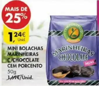 Mini Bolachas Marinheiras C/ Chocolate Cem Porcento 50g
