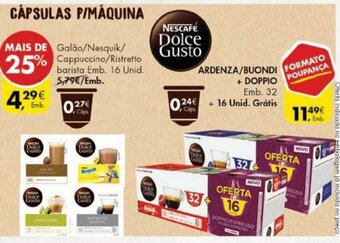 Pingo Doce Cápsulas P/ Máquina Dolce Gusto 16 Unid promoção