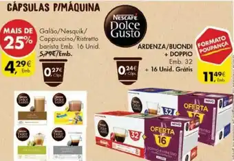 Pingo Doce Cápsulas P/ Máquina Dolce Gusto Ardenza/ Boundi + Doppio promoção