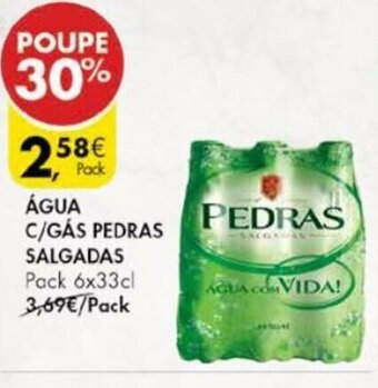 Pingo Doce Água C/Gás Pedras Salgadas Pack 6x33cl promoção