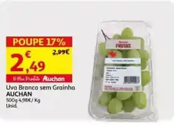 Auchan Uva Branca sem Grainha AUCHAN promoção