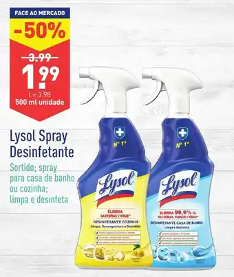 ALDI Lysol Spray Desinfetante 500ml promoção