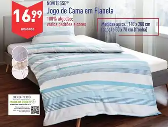 ALDI Novitesse Jogo de Cama em Flanela 140x200cm promoção