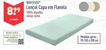 ALDI Novitesse Lençol Capa em Flanela 90-100x200cm promoção