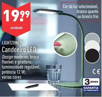ALDI Lightzone Candeeiro LED 12W promoção