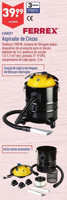 ALDI Ferrex Aspirador de Cinzas promoção
