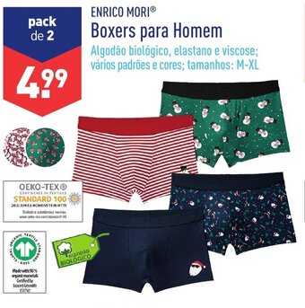ALDI Enrico Mori Boxers para Homem M-XL promoção