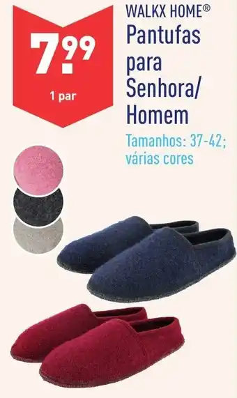 ALDI Walkx Home Pantufas para Senhora/Homem 37-42 promoção