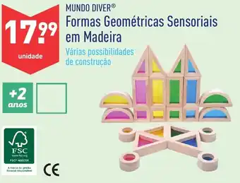 ALDI Mundo Diver Formas Geométricas Sensoriais em Madeira promoção