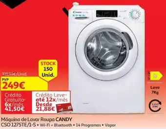 Auchan Máquina de Lavar Loiça Roupa Candy promoção