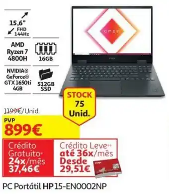 Auchan PC Portátil HP 15-EN0002NP promoção