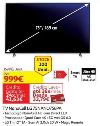 Auchan LG NanoCell TV 75NANAO756PA promoção
