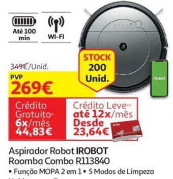 Auchan Aspirador Robot Irobot Roomba Combo R113840 promoção
