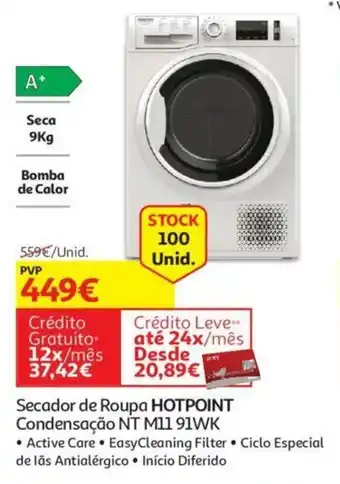 Auchan Secador de Roupa Hotpoint Condensação NT M11 91WK promoção