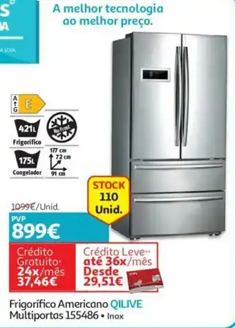 Auchan Frigorífico Americano Qilive Multiportas 155486 promoção