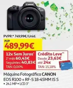 Auchan Máquina Fotográfica CANON EOS R100+ RF-S 18-45MM IS S promoção