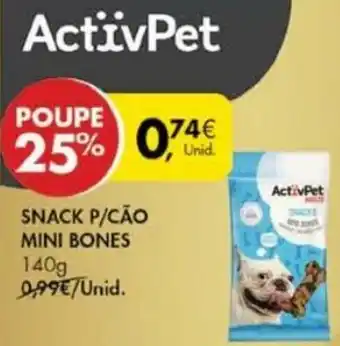 Pingo Doce Snack p/Cão Mini Bones ActivPet 140g promoção