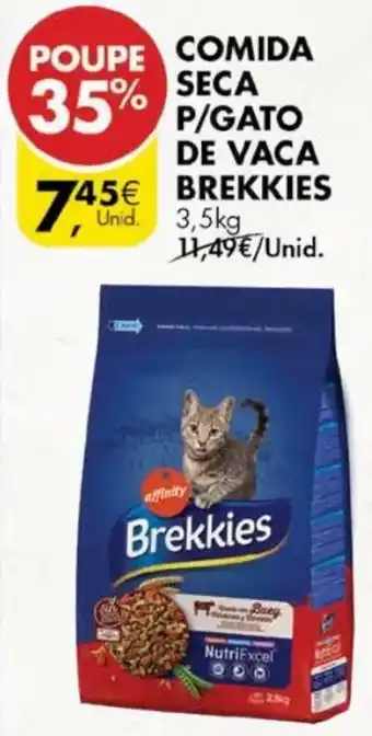 Pingo Doce Comeda Seca P/Gato de Vaca Brekkies 3,5kg promoção