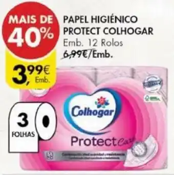 Pingo Doce Papel Higiénico Protect Colhogar 12 Rolos promoção