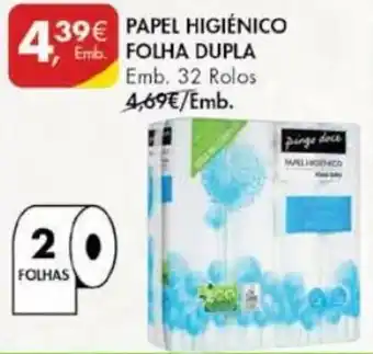 Pingo Doce Papel Higiénico Folha Dupla 32 Rolos promoção