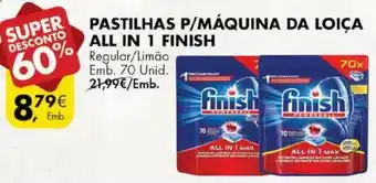 Pingo Doce Pastilhas p/Máquina da Loiça All In 1 FInish 70 Unid promoção