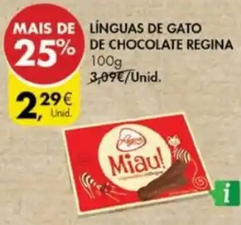Pingo Doce Línguas de Gato de Chocolate Regina 100g promoção