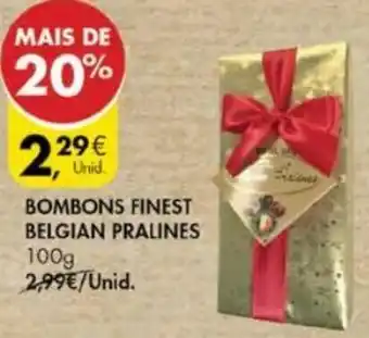 Pingo Doce Bombons Finest Belgian Pralines 100g promoção