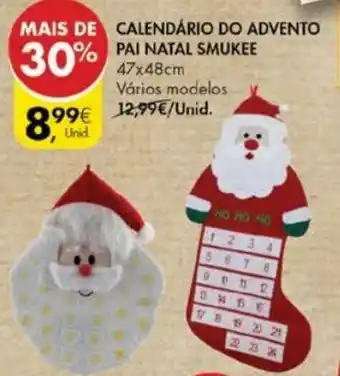 Pingo Doce Calendário do Advento Pai Natal Smukke 47x48cm promoção