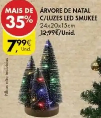Árvore de Natal C/ Luzes Led Smukke 24x20x15cm