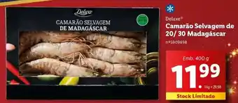 Lidl Deluxe - camarão selvagem de 20/30 madagascar promoção