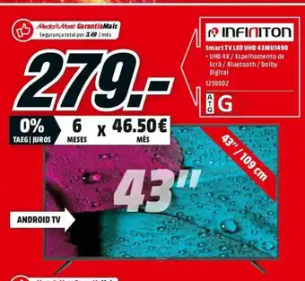 MediaMarkt Samrt TV LED UHD 43MU1490 promoção