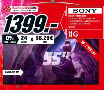 MediaMarkt Sony Smart TV OLED 55A8 promoção