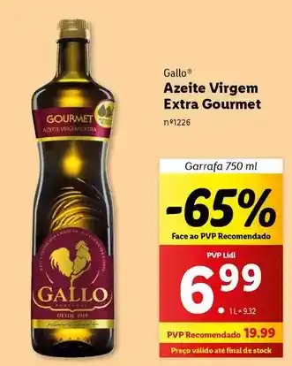 Lidl Gallo - azeite virgem extra gourmet promoção