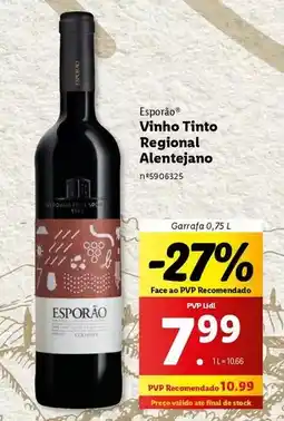 Lidl Esporão - vinho tinto regional alentejano promoção