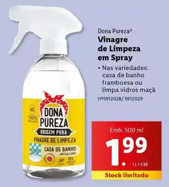 Lidl Vinagre de limpeza em spray promoção