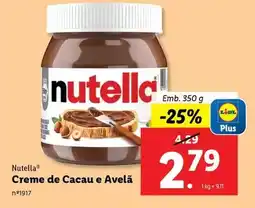 Lidl Nutella - creme de cacau e avelã promoção