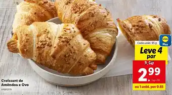 Lidl Croissant de améndos e ovo promoção