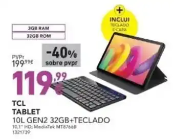 Radio Popular Tcl tablet 10L GEN2 32GB+TECLADO promoção