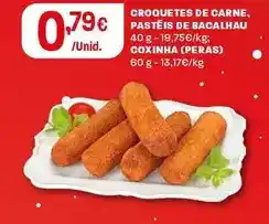 Intermarché Croquetes de carne, pastéis de bacalhau coxinha (peras) promoção